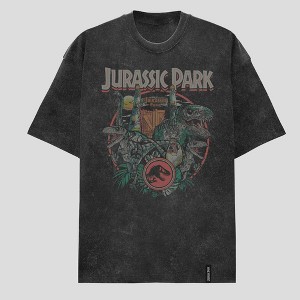 Men's Jurassic Park Graphic T-Shirt - Charcoal Gray - 1 of 3
