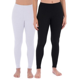 Fruit of the Loom Women's and Plus Long Underwear Waffle Thermal Pants, 2-Pack - 1 of 4
