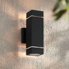 Possini Euro Design Skyridge 11 3/4" High Mid Century Modern Outdoor Wall Light Fixture Mount Porch House Exterior Up-Down LED Bulb Black Aluminum - 2 of 4