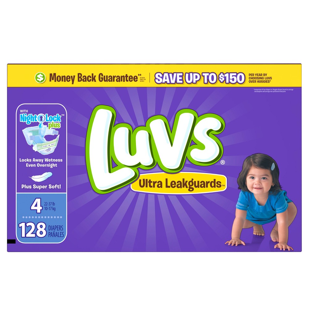 UPC 037000859420 product image for Luvs Diapers, Value Pack - Size 4 (128 Count) | upcitemdb.com