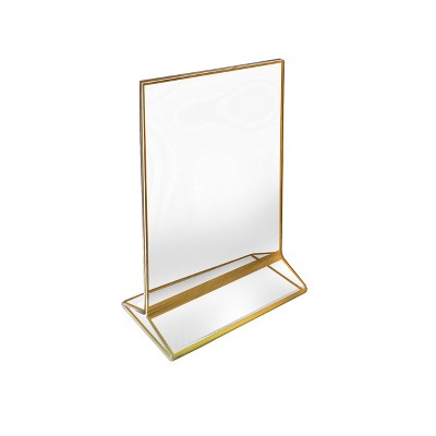 Silver Trim Double-Sided Clear Acrylic 4x6 Tabletop Frames