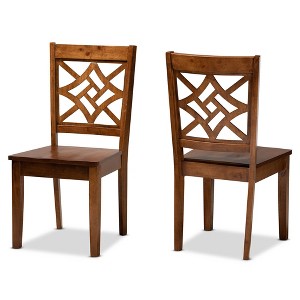 2pc Nicolette Wood Dining Chair Set - Baxton Studio - 1 of 4