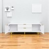 Modern MDF TV Stand with 2 Drawers, 63" Media Console Cabinet for 60-69 Inch TVs, Storage Entertainment Center for Living Room or Bedroom - 3 of 4