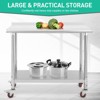 COZONY NSF Stainless Steel Table with Backsplash, Heavy Duty Commercial Kitchen Prep Table with Adjustable Under Shel - 2 of 4
