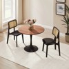 HOMLUX Set of 2 Rattan and Oak Dining Chairs with Ash Wood Legs includes Rubber Floor Protectors - 3 of 4