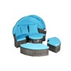 VisioGear Patio Daybed Furniture, 5-Piece Round Conversation Set with Retractable Canopy and Storable Table, Blue, 70.86"*70.86"*55.9" - 3 of 4