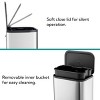 SEVOBAL Trash Can Kitchen Garbage Can Trash Cans Rectangle Stainless Steel with Soft Close Lid Step Foot Pedal Bathroom Toilet, Gray, 14"*10"*9" - 3 of 4