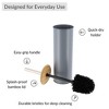 Evideco French Home Goods Metal Toilet Brush and Holder Set With Bamboo Lid - 4 of 4