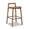 Okak Natural Blonde Ash Wood Counter Height Bar Stools for Dining Rooms,Minimalist Low Back Counter Bar Stools Without Arm - 4 of 4