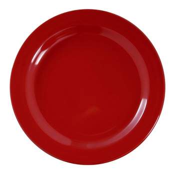 Smarty Had A Party 10.25" Solid Red Holiday Round Disposable Plastic Dinner Plates (120 Plates)