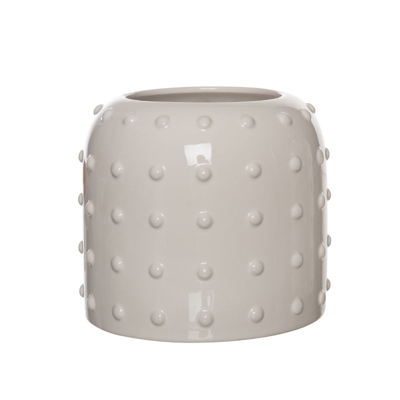 Transpac Dolomite 7 in. White Spring Textured Planter, 2 of 5