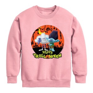 Boys' - Trolls - Happy Trolloween Branch and Cloud Guy Graphic Long Sleeve Fleece Sweatshirt - 1 of 3
