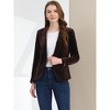 INSPIRE CHIC Women's Office Solid Shawl Collar Jetted Pockets One Button Velvet Blazer - 2 of 4