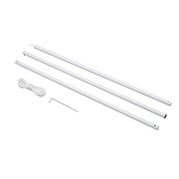 Outsunny Sun Sail Shade Canopy Adjustable Installation Pole/Pipe Kit White