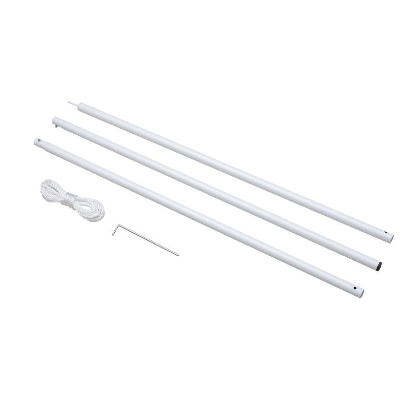 Outsunny Sun Sail Shade Canopy Adjustable Installation Pole/Pipe Kit White, 1 of 7