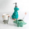 3pc Dinosaur Kids' Bath Set with Tumbler - Allure Home Creations: Kids Bathroom Accessories, Multicolor Ceramic Set - 2 of 4