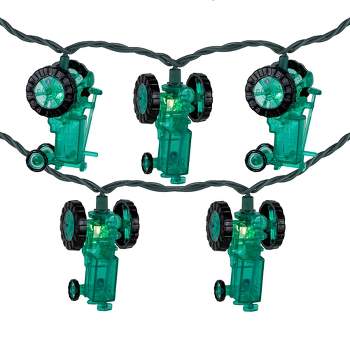 Northlight 10-Count Green Tractor Patio Light Set, 5.75ft Green Wire