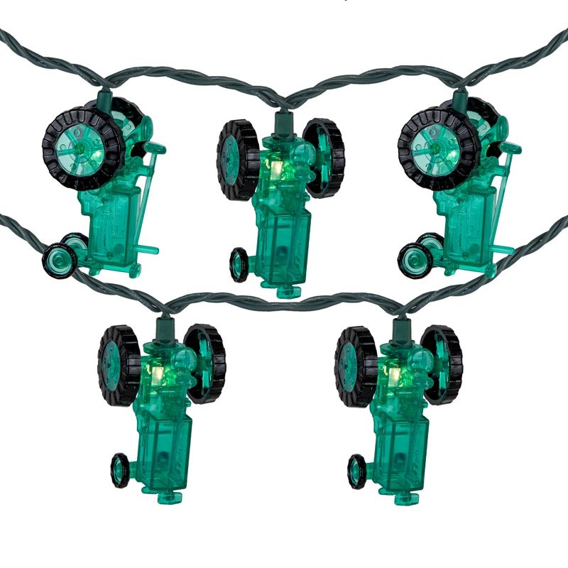 Northlight 10-Count Green Tractor Patio Light Set, 5.75ft Green Wire, 1 of 6