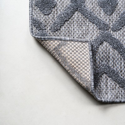 Handmade Moroccan Diamond Washable Area Rug - Dark Gray