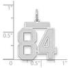 Black Bow Jewelry 14k White Gold, Jersey Collection, Medium Number 84 Pendant - 2 of 3