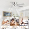 Parrot Uncle 52" Chrome Modern Crystal Ceiling Fan with Light and Remote Chrome Flush Mount Chandelier - 2 of 4