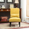 Lyngins Chenille Accent Chair with Solid Wood Legs, Armless Chair with Pillow, Padded Comfy Reading Chair, Upholstered Living Room Chair - 2 of 4