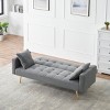 Modern 71.7" Teddy Convertible Sofa Bed with Fold-Down Backrest, Metal Legs & 2 Throw Pillows, Compact Sofa for Small Spaces–The Pop Home - 3 of 4