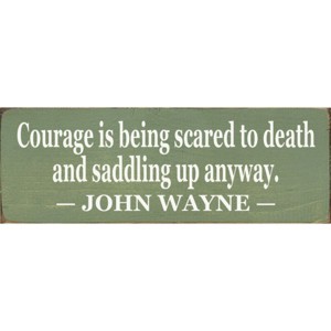 Slickblue Western Style Courage Quote Sign, 3.5x10 Rustic Pine Wall Décor, Multiple Colors - 1 of 3