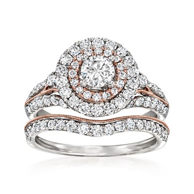 Ross-Simons 2.00 ct. t.w. Diamond Bridal Set: Engagement and Wedding Rings in 14kt 2-Tone Gold Size 7.5
