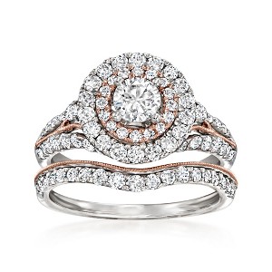 Ross-Simons 2.00 ct. t.w. Diamond Bridal Set: Engagement and Wedding Rings in 14kt 2-Tone Gold Size 7.5 - 1 of 4