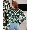 Girls Christmas Pullover Sweater Holiday Knitwear Crew Neck Long Sleeve Sweater with Festive Pattern - 3 of 3