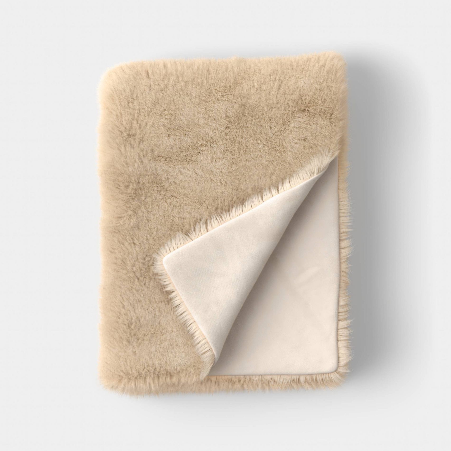 Faux Fur Throw Blanket Ivory - Threshold™