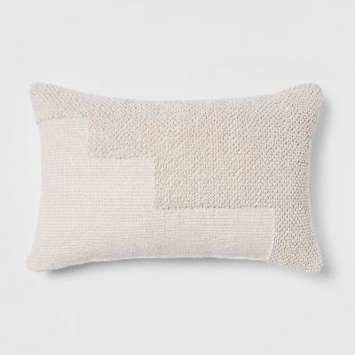 Modern Tufted Lumbar Throw Pillow Cream - Project 62™