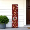 HomeRoots 36" Red Gold And Green Christmas Wreath Solid Wood Welcome Porch Sign - 2 of 4