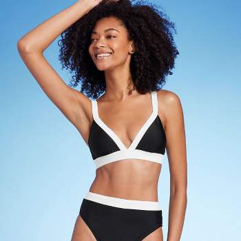 Women's High Neck Braided Strap Bikini Top - Shade & Shore™ Black 32a :  Target