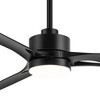 Airsurfer 56" Matte Black Ceiling Fan with Color-Changing LED Light, with 3 ABS Black Blades, Remote Included, 6''/12'' Down Rods - 3 of 4