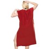 HAPPY BAY Women's Summer Short Vacation Beachwear Long Bathing Suit Front Tie Swimsuit Cover Ups for Women X-Large-XX-Large Red Solid - 4 of 4