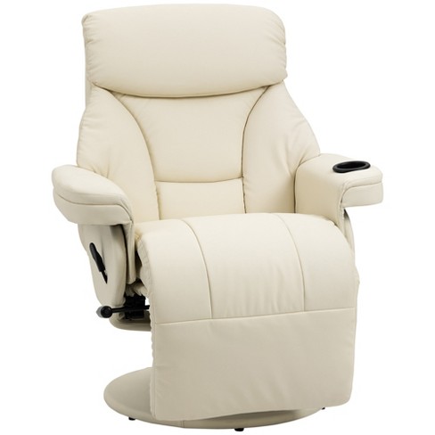 Cream armchair with footstool hot sale