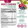 Heart Chews - Nitric Oxide & Energy Support with Beet Root Extract & Grape Seed Extract - Natural Non-GMO Beetroot Powder Antioxidant - 60 Count - 2 of 4