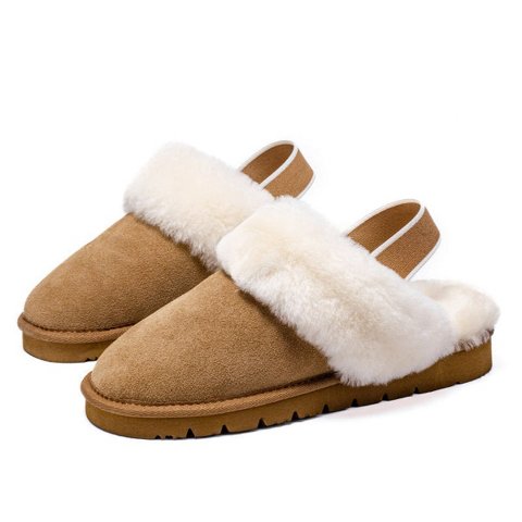 Женские тапочки Spring Women's Shearling and Suede Slingback Slippers CY2468, 7