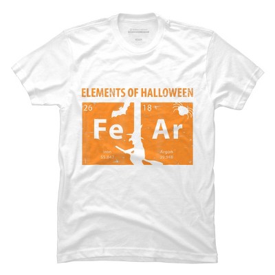 Men's Design By Humans Elements Of Halloween Tee (FeAr) Periodically By Luckyst T-Shirt