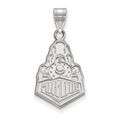 Black Bow Jewelry 14k White Gold Purdue Boilermakers NCAA Large Pendant