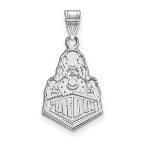 Black Bow Jewelry 14k White Gold Purdue Boilermakers NCAA Large Pendant - 1 of 3