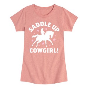 Girls' - Instant Message - Saddle Up Cowgirl Fitted Short Sleeve Graphic T-Shirt - 1 of 4