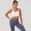 Anna-Kaci Active Women's Scoop Neck Sports Bra with Thin Straps Smooth Stretch Fabric Removable Pads Low Impact Support - 2 of 4