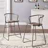 Inspire Q Set of 2 24" Nowell Iron Finish Counter Height Barstools Gray: Wood Frame, Fixed Seat, Modern Design - 2 of 4