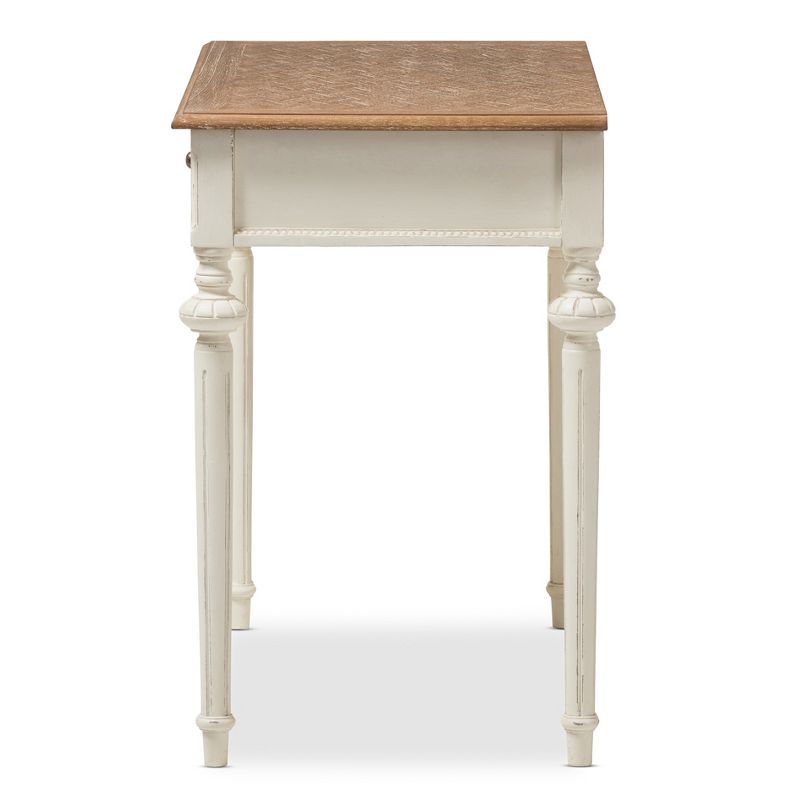 Marquetterie French Provincial Weathered Oak Wash Writing Desk White - Baxton Studio, 4 of 7