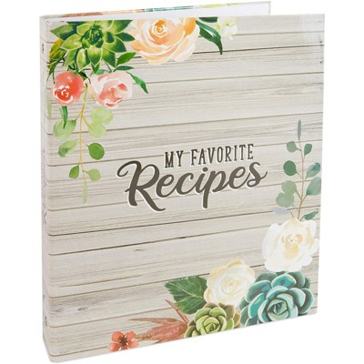 Paper Junkie 3 Ring Recipe Binder with Dividers, Pockets, Stickers, Stationery (10 x 11.5 in.)