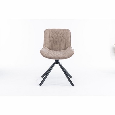 PAGED Swivel Dining Chairs Set of 2, Faux Leather Upholstered Dining Room Chairs with Metal Legs, Kitchen Chairs for Dining Room