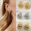 Trendy Gold Plated Knot Earrings for Women Chunky Statement Drop Dangle Earrings Lightweight Fashion Accessories Gold Jewelry - 4 of 4
